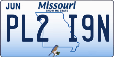 MO license plate PL2I9N