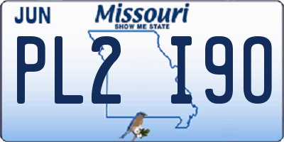MO license plate PL2I9O