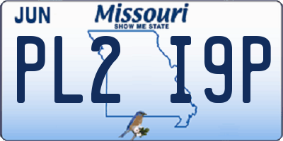 MO license plate PL2I9P