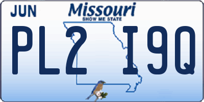MO license plate PL2I9Q