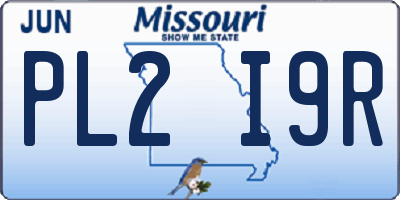 MO license plate PL2I9R