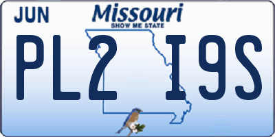 MO license plate PL2I9S
