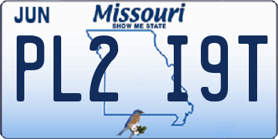 MO license plate PL2I9T
