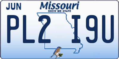 MO license plate PL2I9U