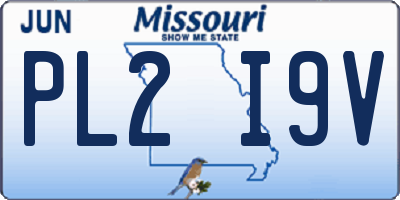 MO license plate PL2I9V