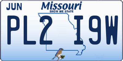MO license plate PL2I9W