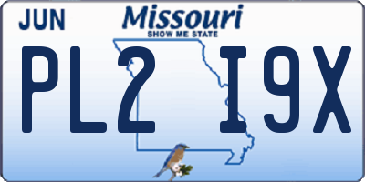 MO license plate PL2I9X