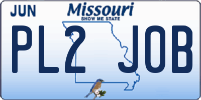 MO license plate PL2J0B