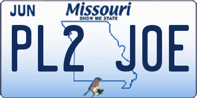 MO license plate PL2J0E