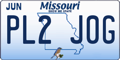 MO license plate PL2J0G