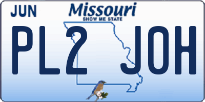 MO license plate PL2J0H