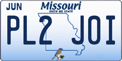 MO license plate PL2J0I