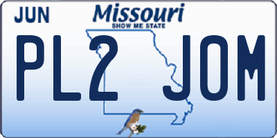 MO license plate PL2J0M