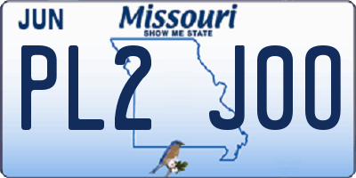 MO license plate PL2J0O