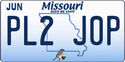 MO license plate PL2J0P
