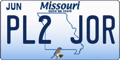 MO license plate PL2J0R