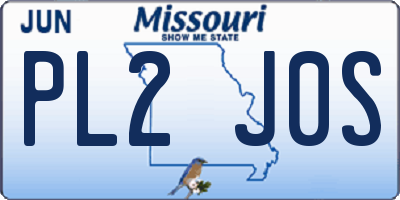 MO license plate PL2J0S