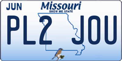 MO license plate PL2J0U