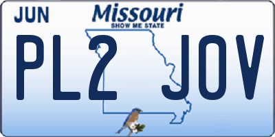MO license plate PL2J0V