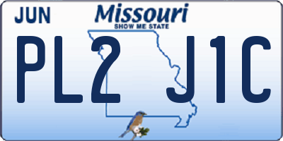 MO license plate PL2J1C