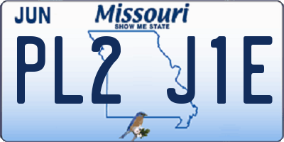 MO license plate PL2J1E