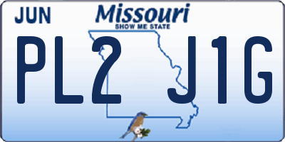 MO license plate PL2J1G