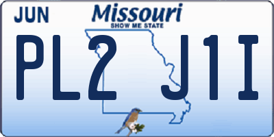 MO license plate PL2J1I