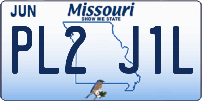 MO license plate PL2J1L