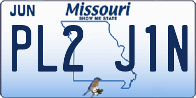 MO license plate PL2J1N