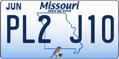 MO license plate PL2J1O