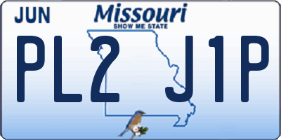 MO license plate PL2J1P