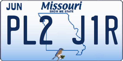 MO license plate PL2J1R