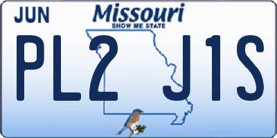 MO license plate PL2J1S