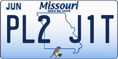 MO license plate PL2J1T