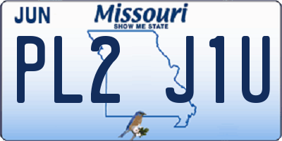 MO license plate PL2J1U