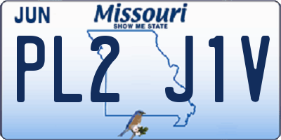 MO license plate PL2J1V
