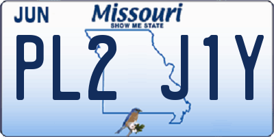 MO license plate PL2J1Y