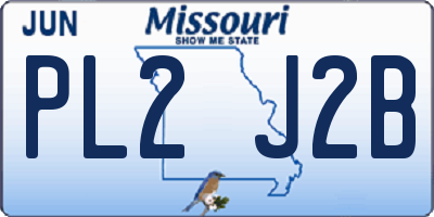 MO license plate PL2J2B