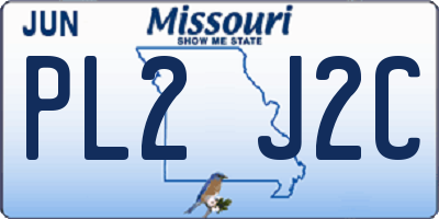 MO license plate PL2J2C