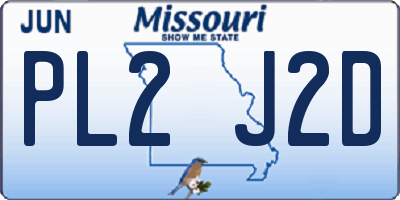 MO license plate PL2J2D