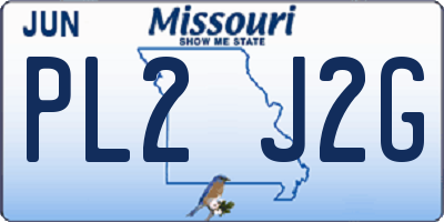 MO license plate PL2J2G