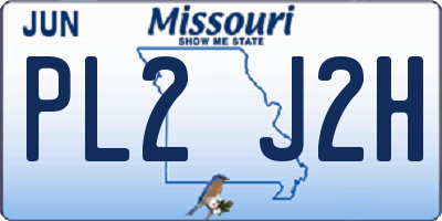 MO license plate PL2J2H