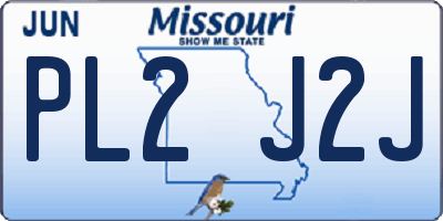 MO license plate PL2J2J