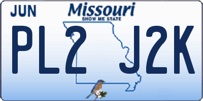 MO license plate PL2J2K
