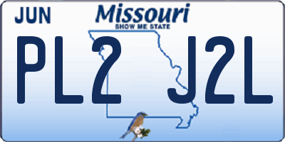MO license plate PL2J2L