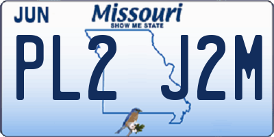 MO license plate PL2J2M