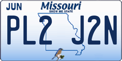 MO license plate PL2J2N