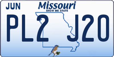 MO license plate PL2J2O