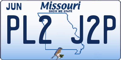 MO license plate PL2J2P