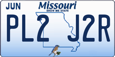 MO license plate PL2J2R